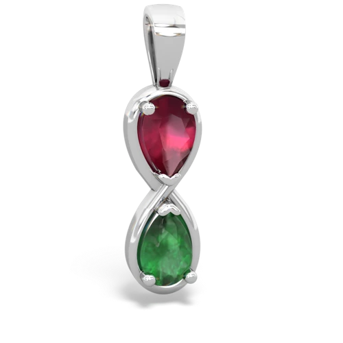 ruby-emerald infinity pendant