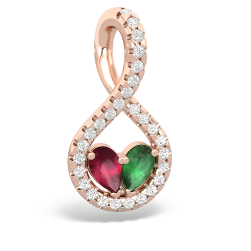 ruby-emerald pave twist pendant