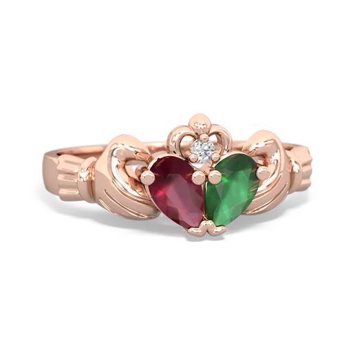 ruby-emerald claddagh ring