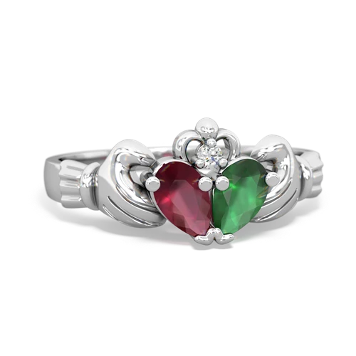 ruby-emerald claddagh ring