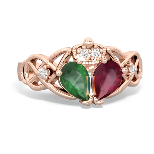 ruby-emerald claddagh ring