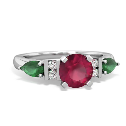 ruby-emerald engagement ring