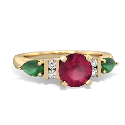 ruby-emerald engagement ring