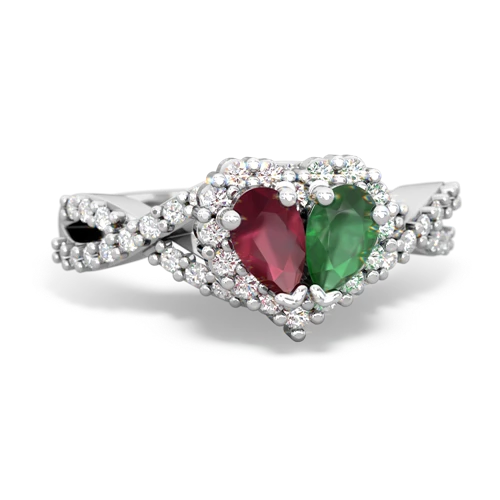 ruby-emerald engagement ring