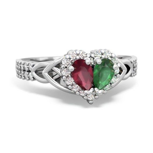 ruby-emerald keepsake engagement ring