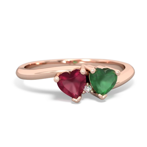 ruby-emerald sweethearts promise ring