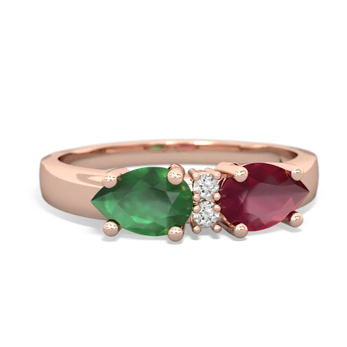 ruby-emerald timeless ring