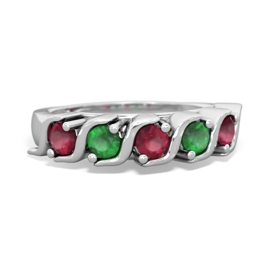 ruby-emerald timeless ring