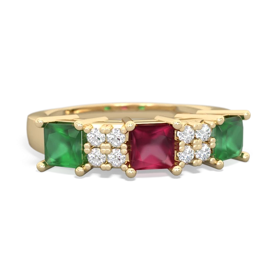 ruby-emerald timeless ring