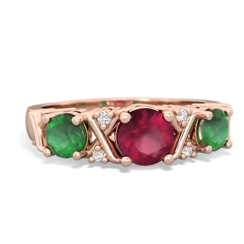 ruby-emerald timeless ring