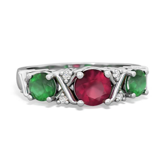 ruby-emerald timeless ring