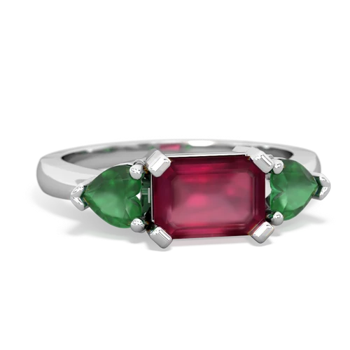 ruby-emerald timeless ring