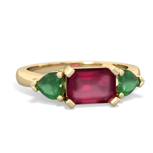 ruby-emerald timeless ring