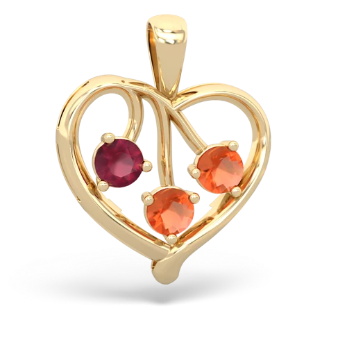 ruby-fire opal love heart pendant