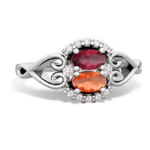 ruby-fire opal antique keepsake ring