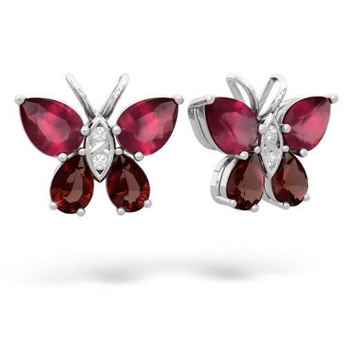 ruby-garnet butterfly earrings