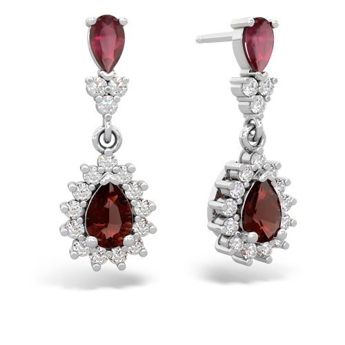 ruby-garnet dangle earrings