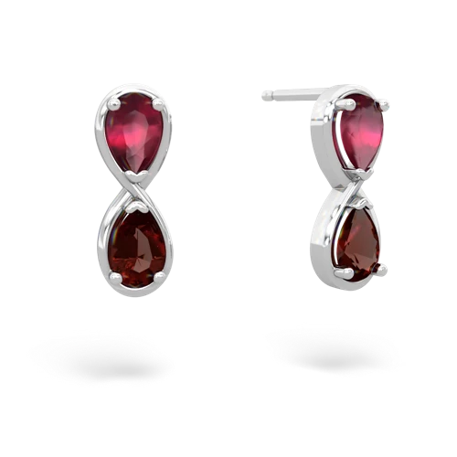 ruby-garnet infinity earrings