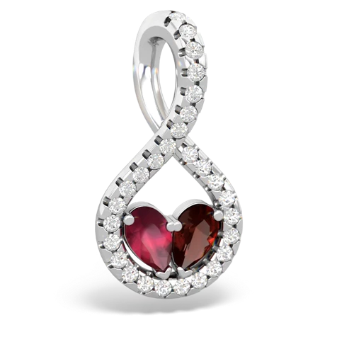 ruby-garnet pave twist pendant