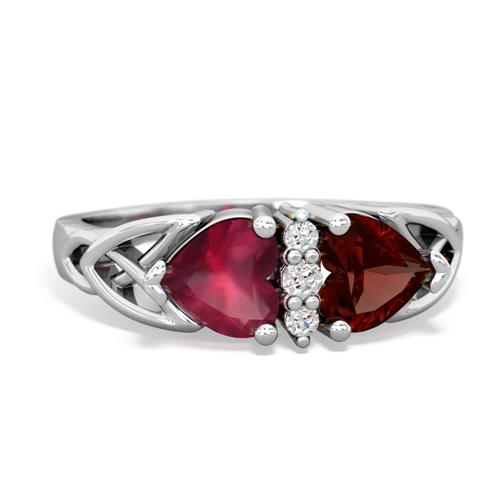 ruby-garnet celtic ring