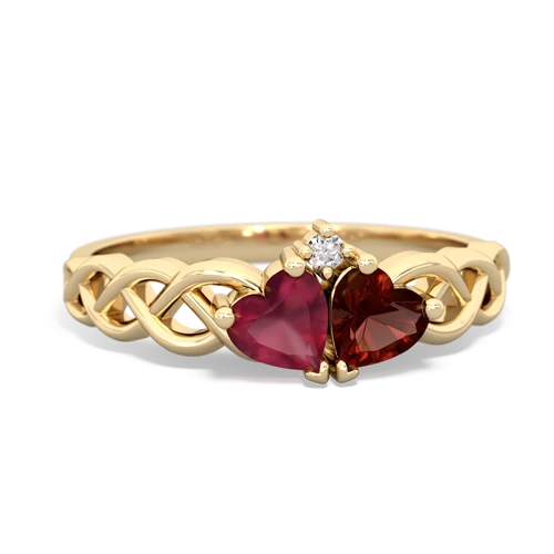 ruby-garnet celtic braid ring