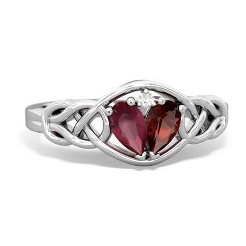 ruby-garnet celtic knot ring