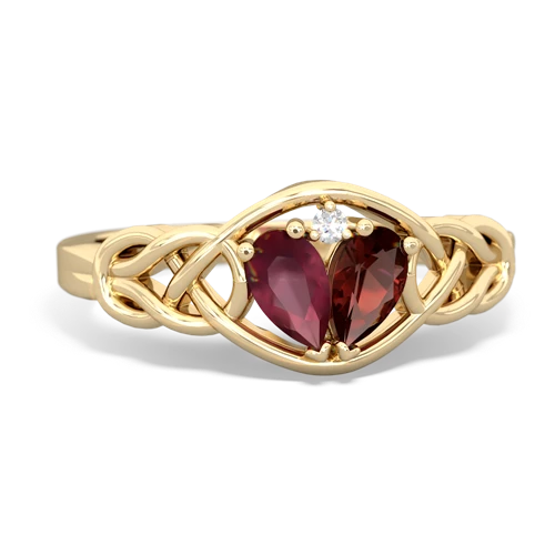 ruby-garnet celtic knot ring