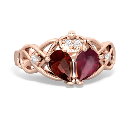 ruby-garnet claddagh ring