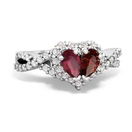 ruby-garnet engagement ring