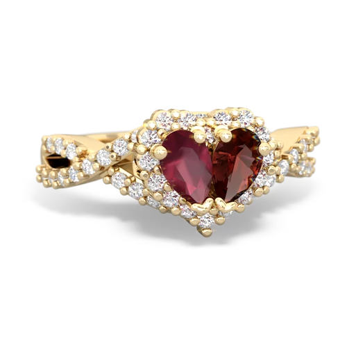 ruby-garnet engagement ring