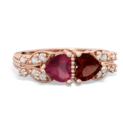 ruby-garnet keepsake butterfly ring