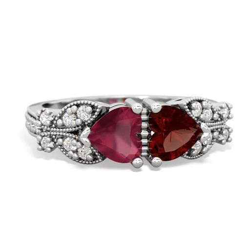 ruby-garnet keepsake butterfly ring