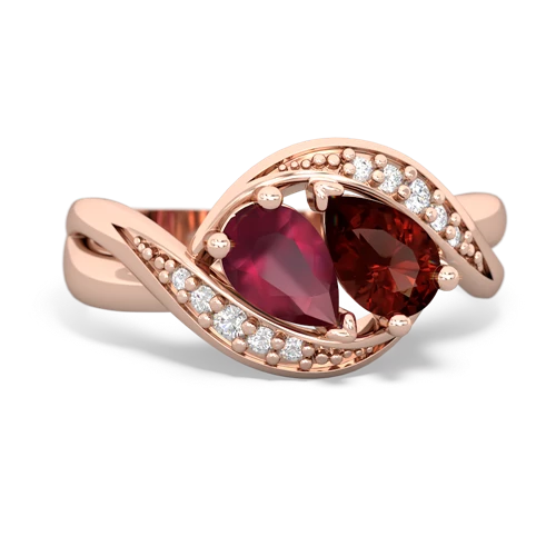 ruby-garnet keepsake curls ring