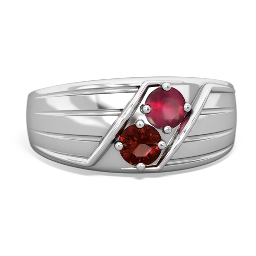 ruby-garnet mens ring