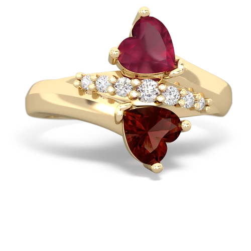 ruby-garnet modern ring