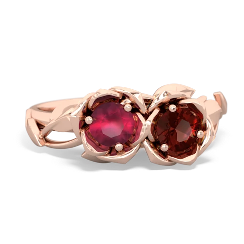 ruby-garnet roses ring