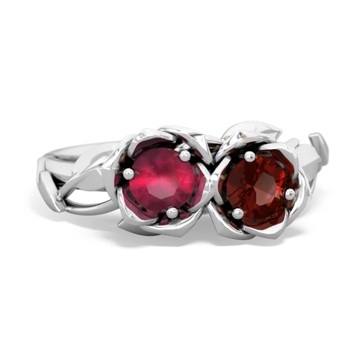 ruby-garnet roses ring