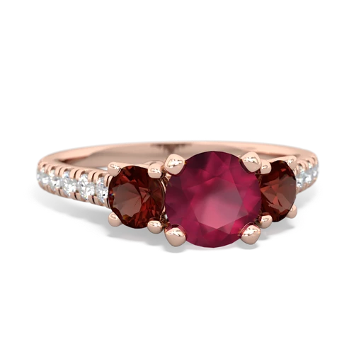 ruby-garnet trellis pave ring