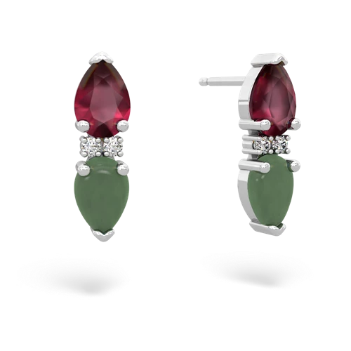 ruby-jade bowtie earrings