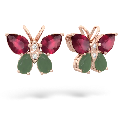 ruby-jade butterfly earrings