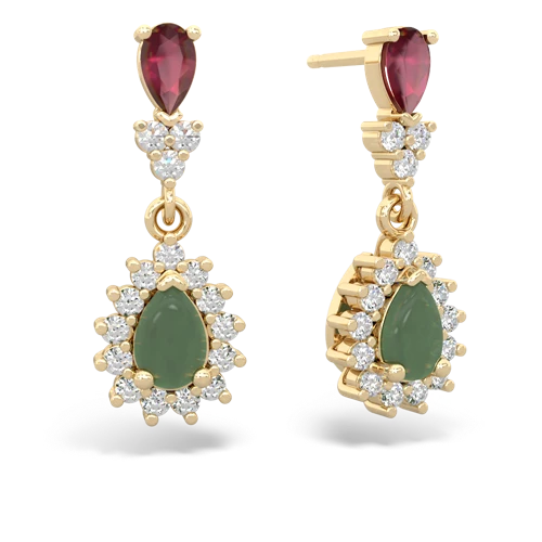 ruby-jade dangle earrings