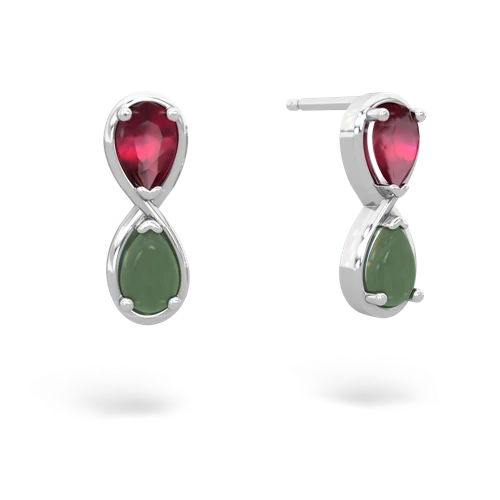 ruby-jade infinity earrings