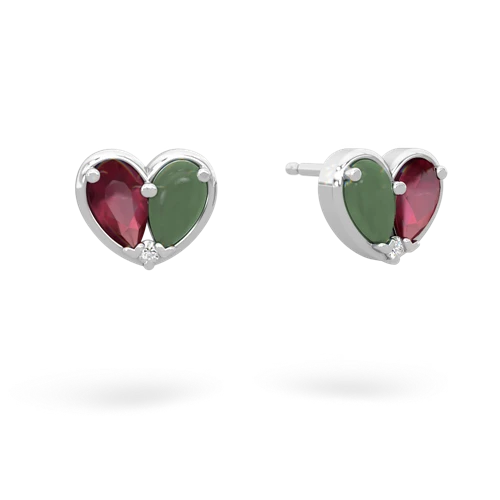ruby-jade one heart earrings