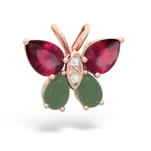 ruby-jade butterfly pendant