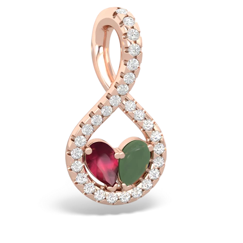 ruby-jade pave twist pendant