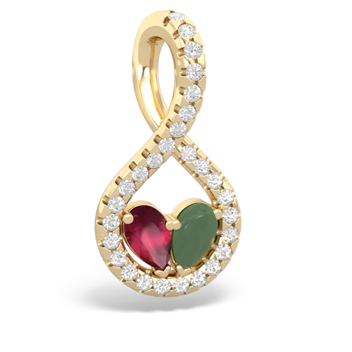 ruby-jade pave twist pendant