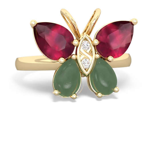 ruby-jade butterfly ring