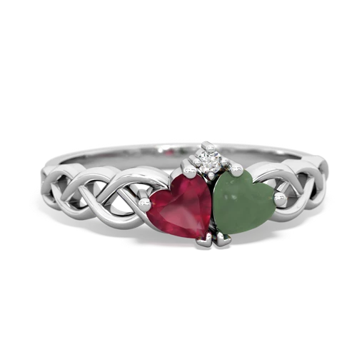 ruby-jade celtic braid ring