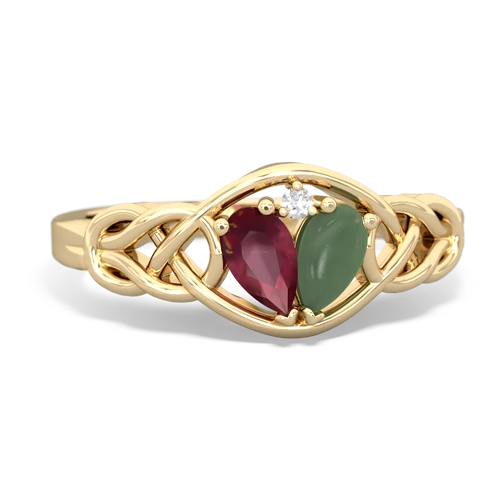 ruby-jade celtic knot ring