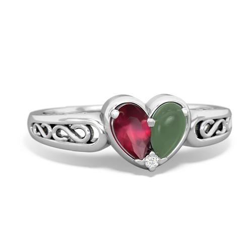 ruby-jade filligree ring